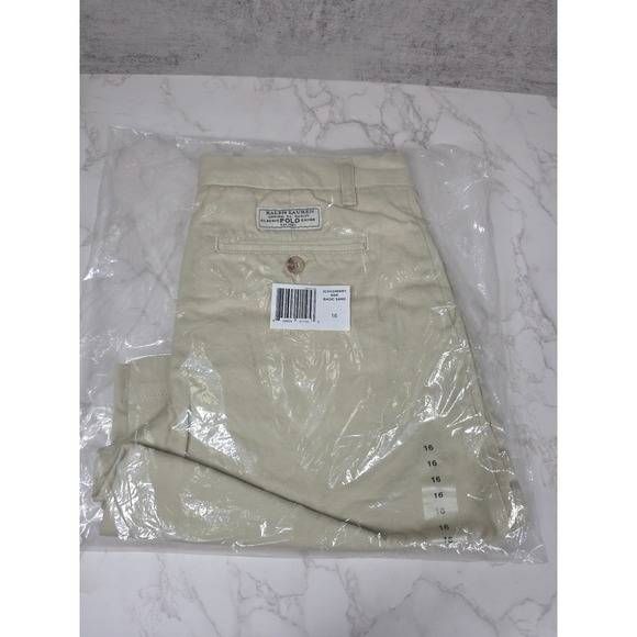 Polo Ralph Lauren Other - Polo Ralph Lauren Kids Khaki Chino Shorts Basic Sand Size 16 NWT 323552483001